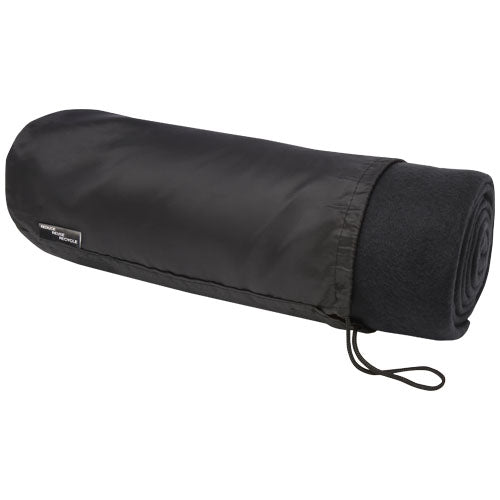 Willow GRS RPET Polar Fleece Decke in Schwarz, nachhaltig, individuell mit Logo bedruckbar bei Signalshop.de, Werbeartikel, Werbegeschenke, Werbemittel, Giveaway.