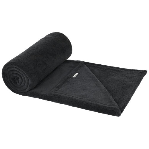 Lily GRS RPET Decke aus Coral Fleece, schwarz, individuell bedruckbar, Signalshop.de Werbeartikel.