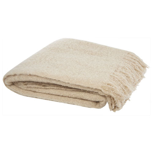 Ivy GRS zertifizierte RPET Mohairdecke in Beige, ideal als Werbeartikel bei Signalshop.de, individualisierbar mit Logo.