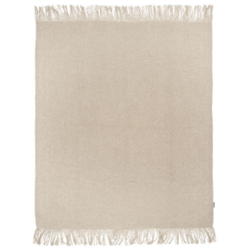 Ivy GRS zertifizierte RPET Mohairdecke in Beige von Signalshop.de, individualisierbar mit Logo, ideal als Werbeartikel.