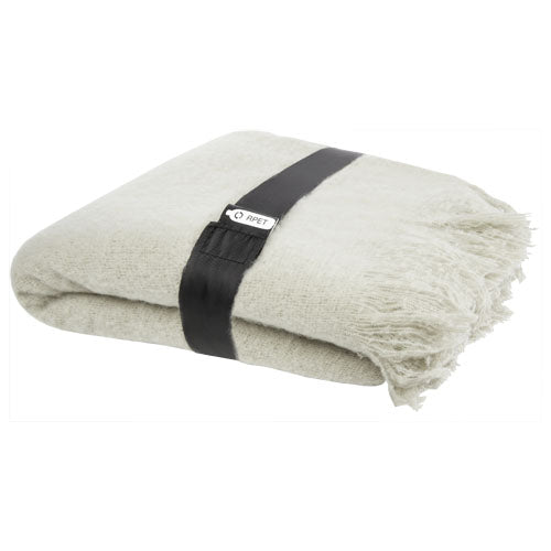 Ivy GRS zertifizierte RPET Mohairdecke in Beige, individuell gestaltbar mit Logo, bei Signalshop.de, Werbeartikel, Werbegeschenke, Werbemittel, Giveaway.