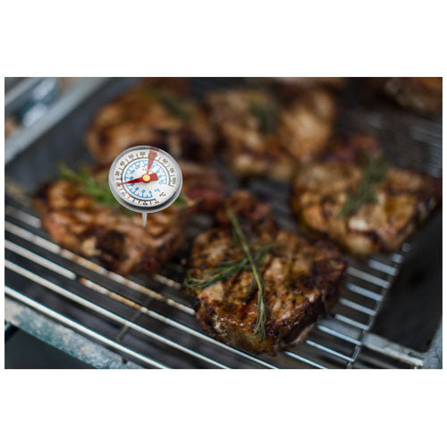 Met Grill-Thermometer aus Metall auf Grill, individuell gestaltbar, bbq, Signalshop.de Werbemittel.