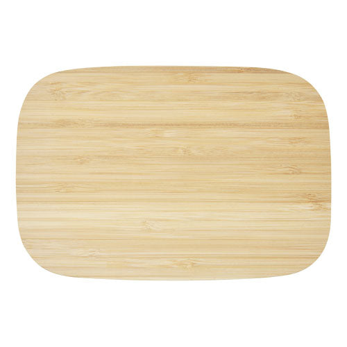 Brotdose aus Edelstahl mit Bambusdeckel, nachhaltig, ideal als Werbeartikel bei Signalshop.de, individuell gestaltbar.