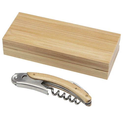 Carmenier Kellnermesser aus Holz und Metall mit Korkenzieher in Box, individuell gestaltbar, Signalshop.de Werbeartikel, Werbegeschenke, Werbemittel, Giveaway.