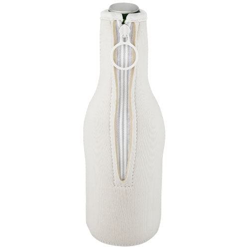 Fris Flaschenmanschette aus recyceltem Neopren, beige, individuell gestaltbar, bei Signalshop.de als nachhaltiger Werbeartikel.
