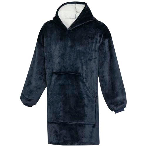 Denali GRS Hoodie-Decke, schwarz, recycelt, mit Kapuze, individuell gestaltbar, Signalshop.de Werbeartikel
