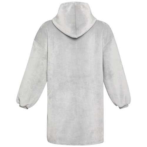 Graue Denali GRS Hoodie-Decke aus recyceltem Material, individuell mit Logo bedruckbar, Signalshop.de Werbeartikel.
