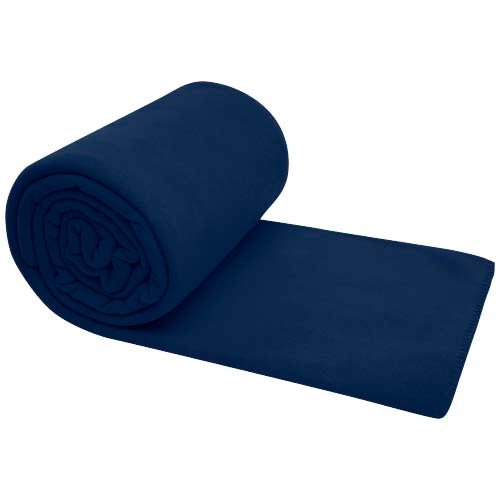 Huggy Fleecedecke in Blau, 220 × 250 cm, von Signalshop.de; individuell bedruckbar. Werbeartikel, Werbegeschenke.