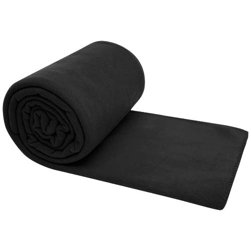 Schwarze Fleece-Karodecke 220x250 cm, individualisierbar, ideal als Werbeartikel bei Signalshop.de