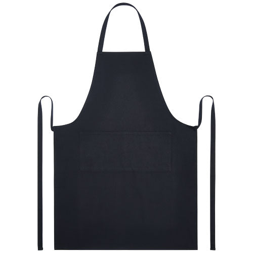 Schwarze Shara 240 g/m2 Aware™ recycelte Schürze, individuell gestaltbar, erhältlich bei Signalshop.de für Werbeartikel und Giveaways.