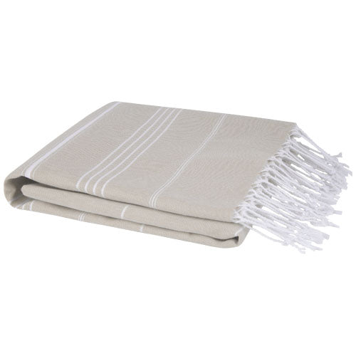 Anna Hammam Baumwollhandtuch beige, 100x180 cm, individuell bedruckbar für Werbeartikel bei Signalshop.de, Werbegeschenke, Werbemittel, Giveaway.