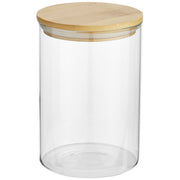 Boley 550 ml Glasbehälter mit Bambusdeckel, individuell gestaltbar, von Signalshop.de; Werbeartikel, Werbegeschenke.