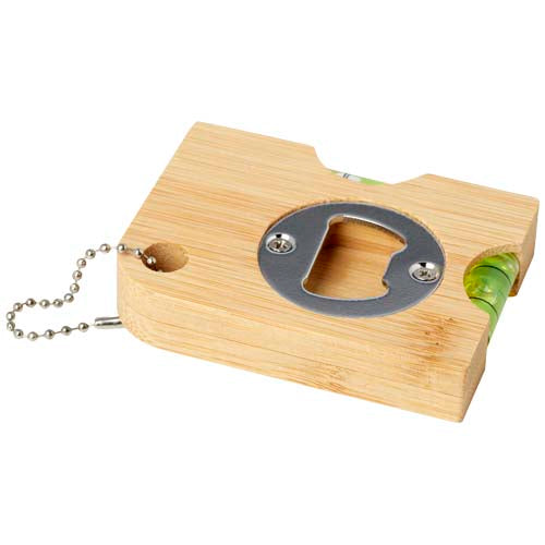 Levo Bambus Flaschenöffner mit Wasserwaage, individuell gestaltbar, von Signalshop.de für Werbeartikel.