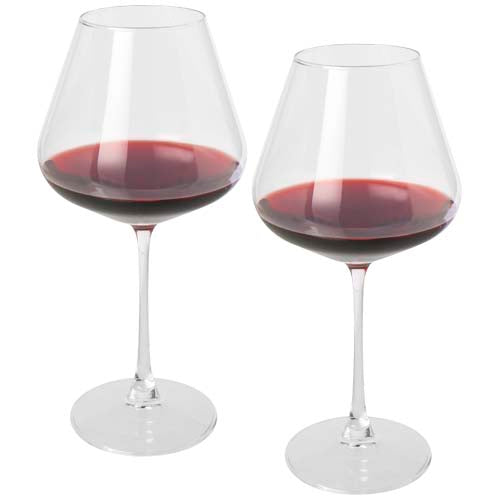 Rosso 2-tlg. Weinglas Set aus Klarglas, ideal als Werbeartikel bei Signalshop.de, individuell gestaltbar.