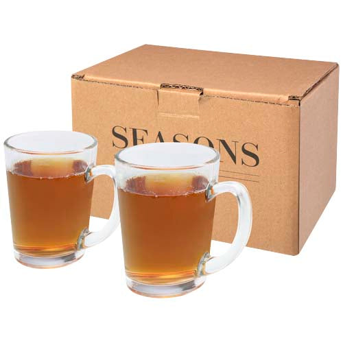 Zeni 2-tlg. Teeglas Set aus klarem Glas, individuell gestaltbar mit Logo, ideal als Werbeartikel von Signalshop.de.