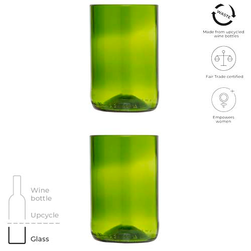 Nachhaltiges Originalhome Trinkglas Set aus recyceltem Glas, individuell gestaltbar, bei Signalshop.de, Werbeartikel.