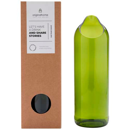Originalhome 750 ml grne Wasserkaraffe aus recyceltem Glas, individuell mit Logo gestaltbar, Signalshop.de Werbeartikel