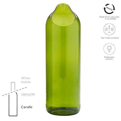 Grüne Originalhome 750 ml Wasserkaraffe aus recyceltem Glas, individuell gestaltbar, Signalshop.de Werbeartikel.