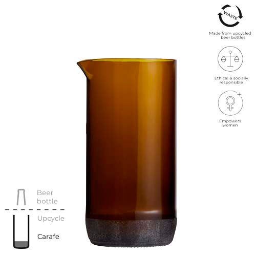 Originalhome 430 ml Wasserkaraffe aus recyceltem Glas, braun, nachhaltig, Signalshop.de Werbeartikel, individualisierbar.