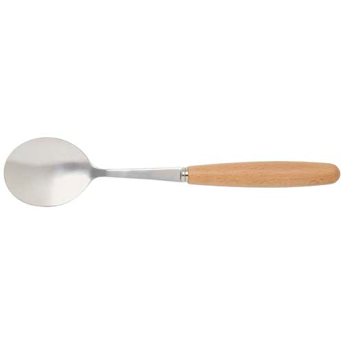 Edelstahl-Besteckset mit Holzgriff von Signalshop.de, individuell gestaltbar als Werbeartikel, Werbegeschenk.