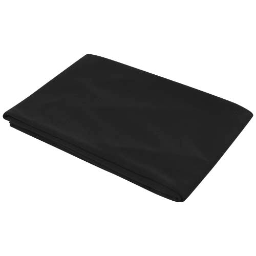 Schwarzes Lucas RPET Sporthandtuch 50×100 cm, nachhaltig, individuell mit Logo bedruckbar von Signalshop.de. Werbeartikel, Werbegeschenke, Werbemittel, Giveaway.