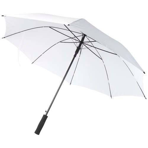Ibi 27" Regenschirm in Weiß, individuell mit Logo bedruckbar, erhältlich bei Signalshop.de, ideal als Werbeartikel.