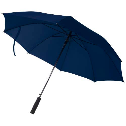 Blauer Ibi 27" Regenschirm mit schwarzem Griff, individuell bedruckbar, Signalshop.de Werbeartikel.