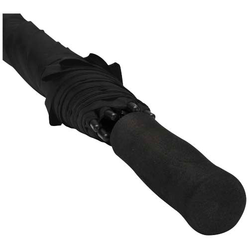 Ibi 27" Regenschirm in Schwarz, individuell mit Logo bedruckbar, ideal als Werbeartikel bei Signalshop.de.