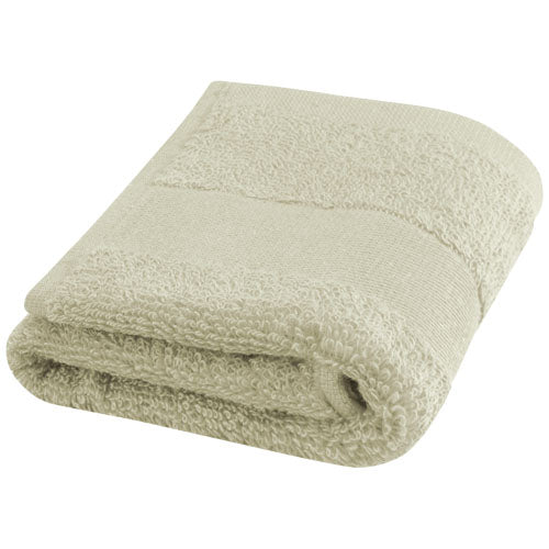 Sophia 450 g/m² Baumwollhandtuch, 30x50 cm, beige, individuell gestaltbar, nachhaltig, Signalshop.de Werbeartikel