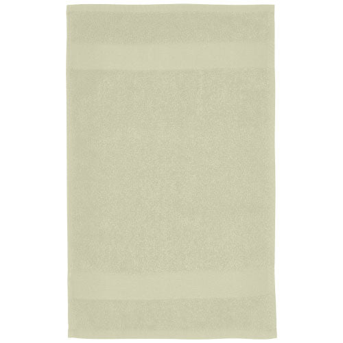 Sophia 450 g/m² grünes Baumwollhandtuch 30x50 cm, nachhaltig, individuell bedruckbar, Signalshop.de Werbeartikel