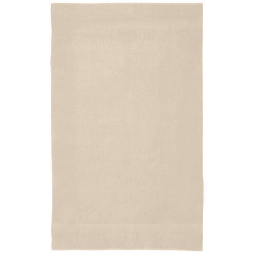 Evelyn Baumwollhandtuch beige 100x180 cm, individuell bedruckbar, nachhaltig, bei Signalshop.de; Werbeartikel, Werbegeschenke, Werbemittel, Giveaway.