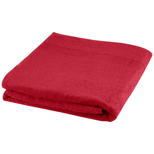 Rotes Evelyn Baumwollhandtuch 100x180 cm, nachhaltig, individuell bedruckbar, Ökotex-zertifiziert.