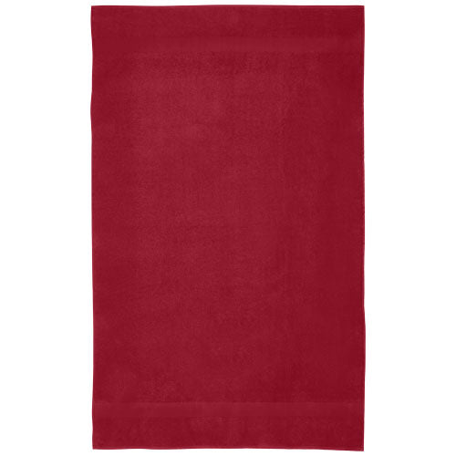 Rotes Evelyn Baumwollhandtuch 100x180 cm, nachhaltig, individuell bedruckbar, Signalshop.de Werbeartikel.