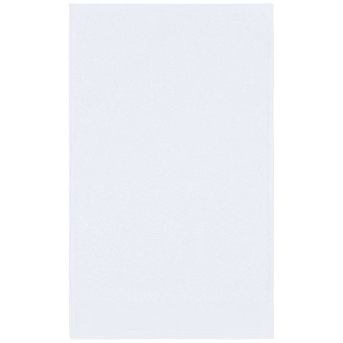 Weißes Chloe Baumwollhandtuch 30x50 cm, individuell gestaltbar, von Signalshop.de, nachhaltig, Werbeartikel.