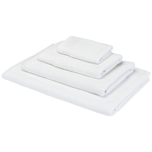 Ellie 550 g/m² Baumwollhandtuch, weiß, 70x140 cm, nachhaltig, Signalshop.de, Werbemittel, individuell bedruckbar.