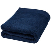 Ellie 550 g/m² Baumwollhandtuch in Blau, individuell bedruckbar, von Signalshop.de; Werbeartikel, nachhaltig.