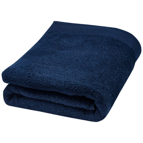 Ellie 550 g/m² Baumwollhandtuch in Blau, individuell bedruckbar, von Signalshop.de; Werbeartikel, nachhaltig.
