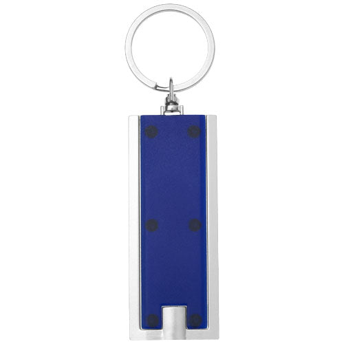 Blaues Castor LED-Schlüssellicht, rechteckig, mit Logo bedruckbar, von Signalshop.de als Werbeartikel.
