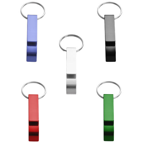 Tao Schlüsselanhänger mit Flaschenöffner in Blau, Rot, Grün, Silber, Schwarz, individuell gestaltbar bei Signalshop.de. Werbeartikel.