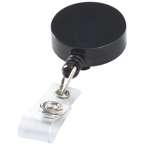 Schwarzer Lech Rollerclip Schlüsselanhänger, individuell gestaltbar, von Signalshop.de; ideal als Werbeartikel.