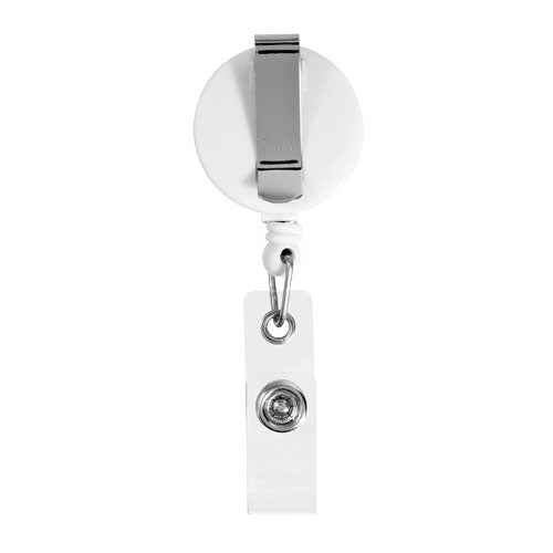 Weißer Lech Rollerclip, individuell bedruckbar, von Signalshop.de. Ideal als Werbeartikel oder Giveaway.
