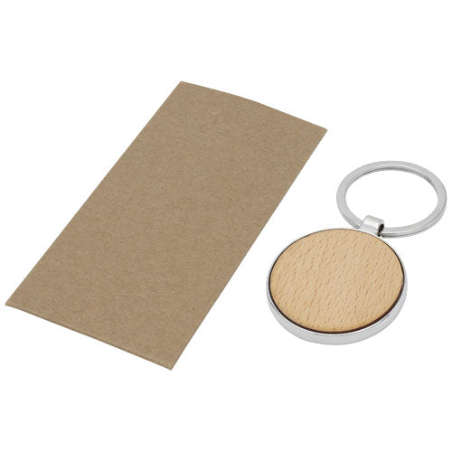 Runder Schlüsselanhänger aus Buchenholz, individuell gestaltbar mit Logo, von Signalshop.de, Werbeartikel.