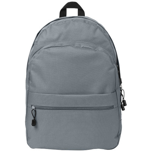 Grauer Trend Rucksack 17L mit Reißverschlüssen, individuell mit Logo gestaltbar, Signalshop.de Werbeartikel.