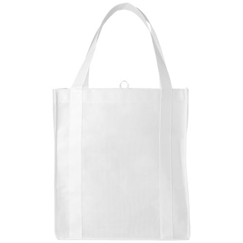 Weiße Liberty Non Woven Tragetasche 29L von Signalshop.de, individuell mit Logo bedruckbar; Werbeartikel, Werbegeschenke, Werbemittel, Giveaway.
