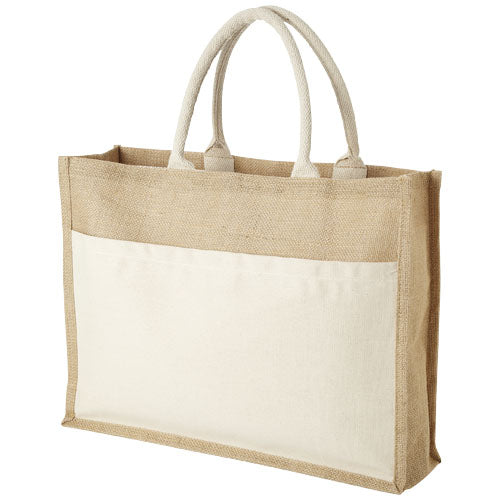 Mumbay Jute Tragetasche 18L, beige, individuell bedruckbar, Werbeartikel von Signalshop.de, ideal als Werbemittel.