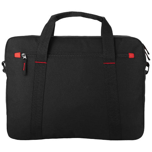 Schwarze Konferenztasche Vancouver 15,4" aus Stoff, individuell mit Logo bedruckbar. Signalshop.de Werbeartikel.