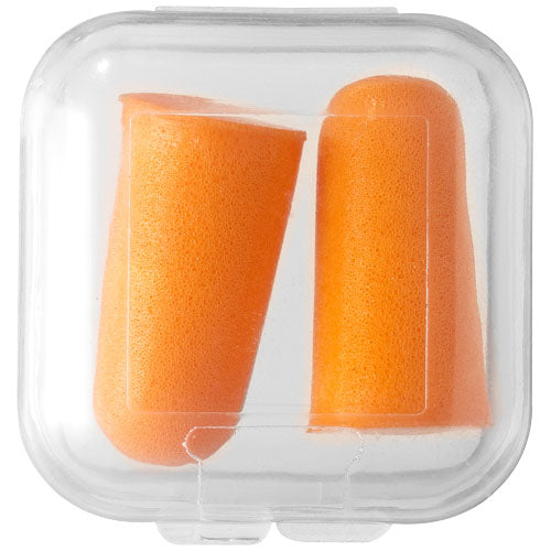 Serenity Ohrstöpsel in transparentem Etui, orange, individuell gestaltbar, Signalshop.de Werbeartikel