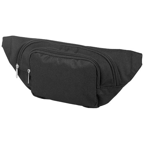 Schwarze Santander Gürteltasche aus Stoff, individuell mit Logo bedruckbar, ideal als Werbeartikel bei Signalshop.de.