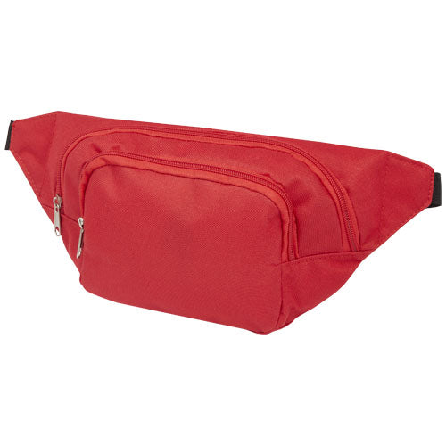 Rote Santander Gürteltasche aus Stoff, individuell mit Logo bedruckbar, ideal als Werbeartikel bei Signalshop.de.