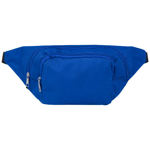 Blaue Santander Gürteltasche aus Stoff, individuell mit Logo bedruckbar, erhältlich bei Signalshop.de. Werbeartikel.